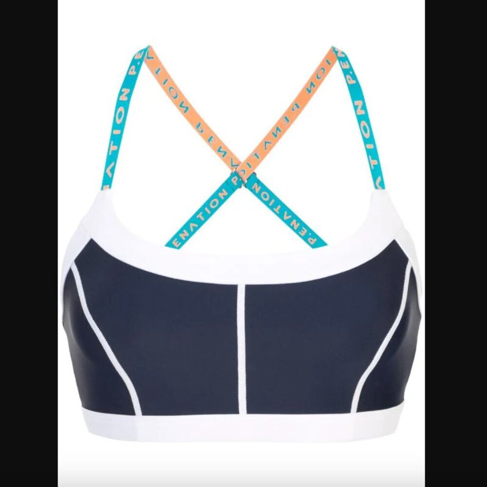P.E Nation Quaterforce Navy Blue & White Sports Bra XS